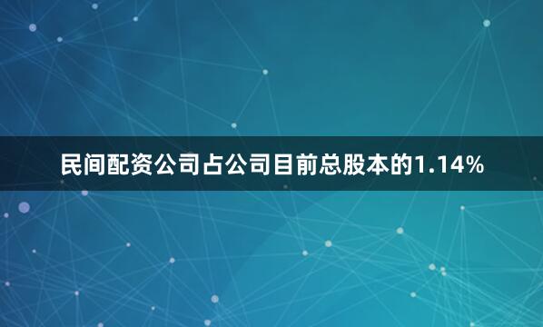 民间配资公司占公司目前总股本的1.14%